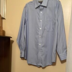Men's Blue Striped Dress Shirt